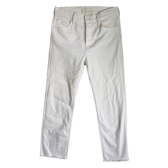 MOTHER Superior Scrapper Cuff Straight Fray Leg Jeans Pants 25 - Picture 1 of 10